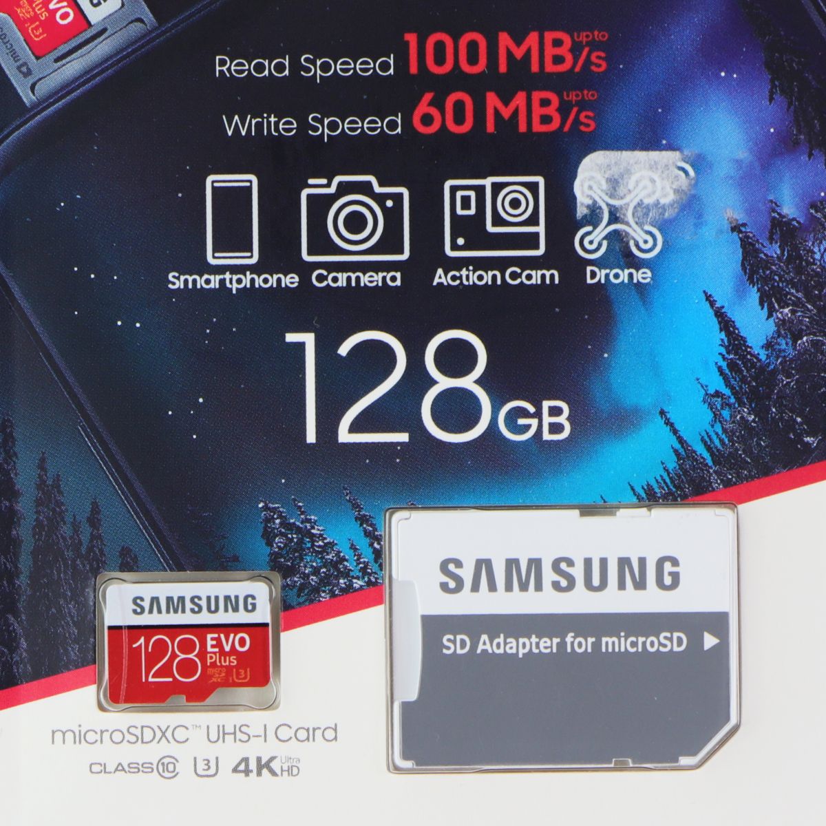Samsung 128GB EVO Plus microSDXC UHS-I Memory Card with Adapter (MB-MC128H) Cell Phone - Memory Cards Samsung - Simple Cell Bulk Wholesale Pricing - USA Seller