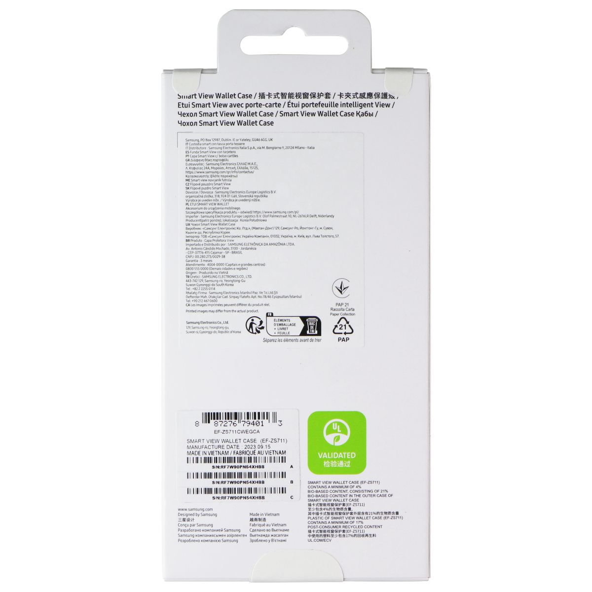 Samsung Smart View Wallet Case for Samsung Galaxy S23 FE - White Cell Phone - Cases, Covers & Skins Samsung - Simple Cell Bulk Wholesale Pricing - USA Seller