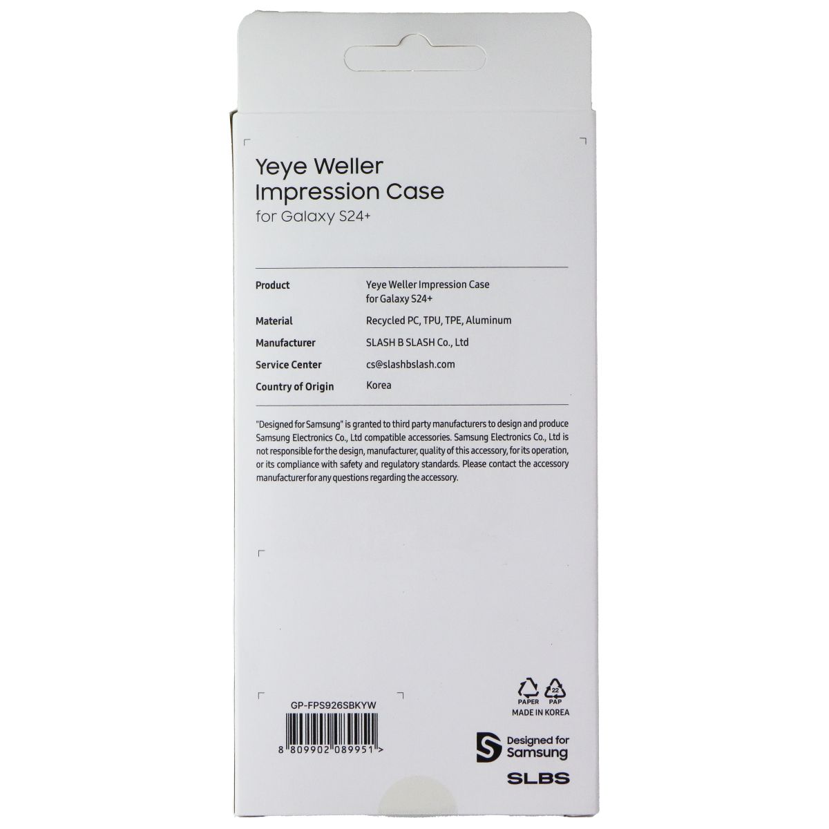 Samsung Yeye Weller Impression Case for Galaxy S24+ (Plus) Cell Phone - Cases, Covers & Skins Samsung - Simple Cell Bulk Wholesale Pricing - USA Seller