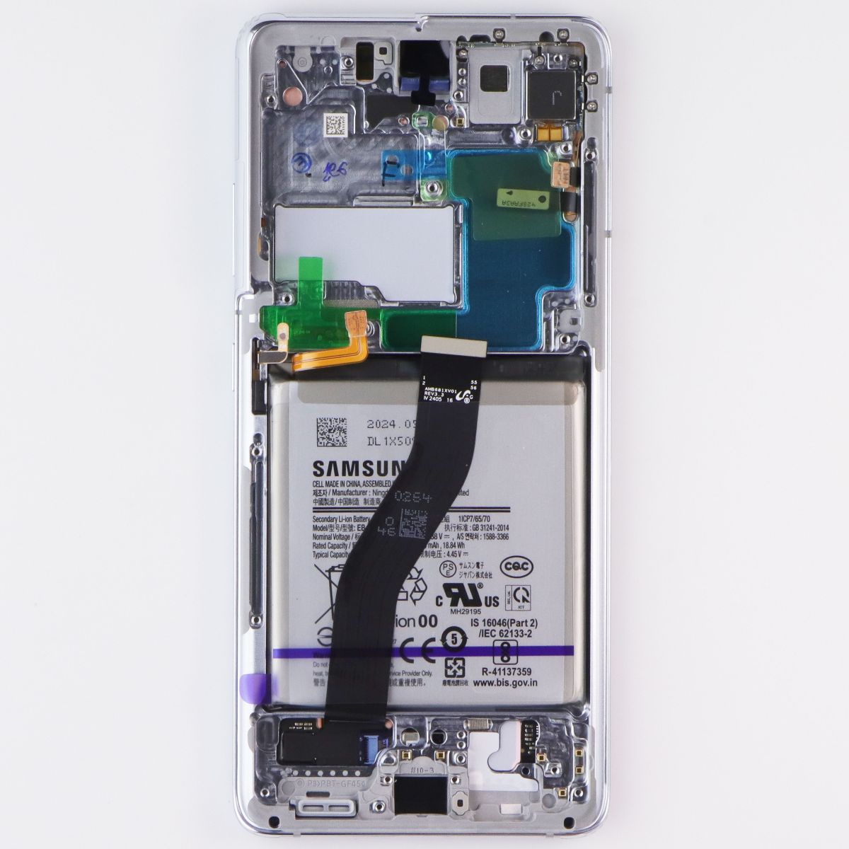 Repair Part SVC LCD ASSM E/ZS for Galaxy S21 Ultra 5G G998U GH82-26023A - Silver Cell Phone - Replacement Parts & Tools Samsung - Simple Cell Bulk Wholesale Pricing - USA Seller