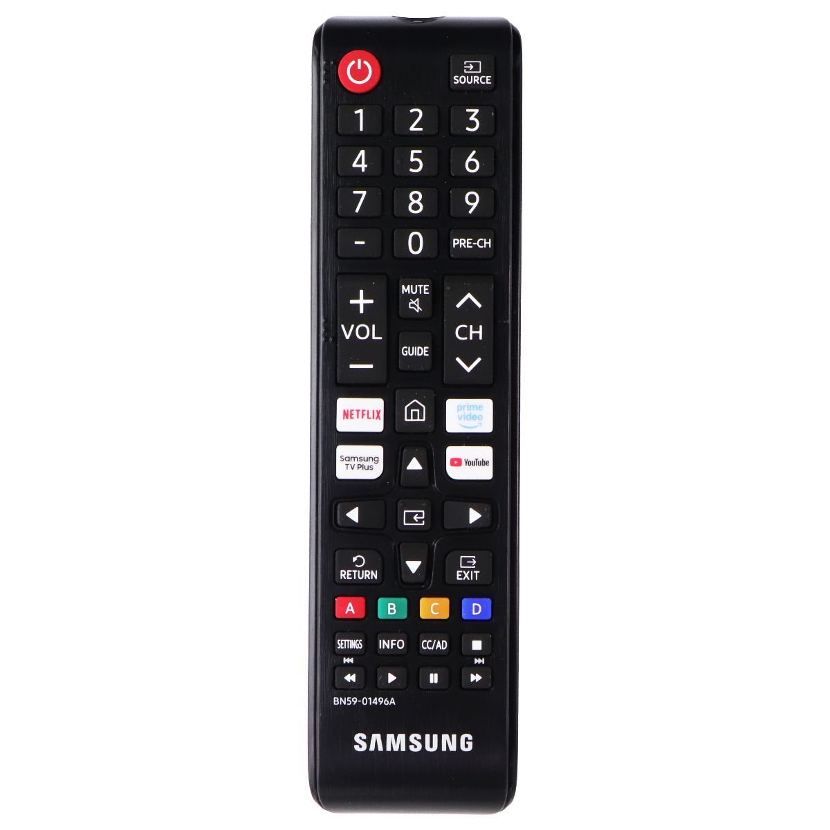 Samsung Remote Control (BN59-01496A) with Netflix/Samsung TV Plus/YouTube/Prime TV, Video & Audio Accessories - Remote Controls Samsung - Simple Cell Bulk Wholesale Pricing - USA Seller