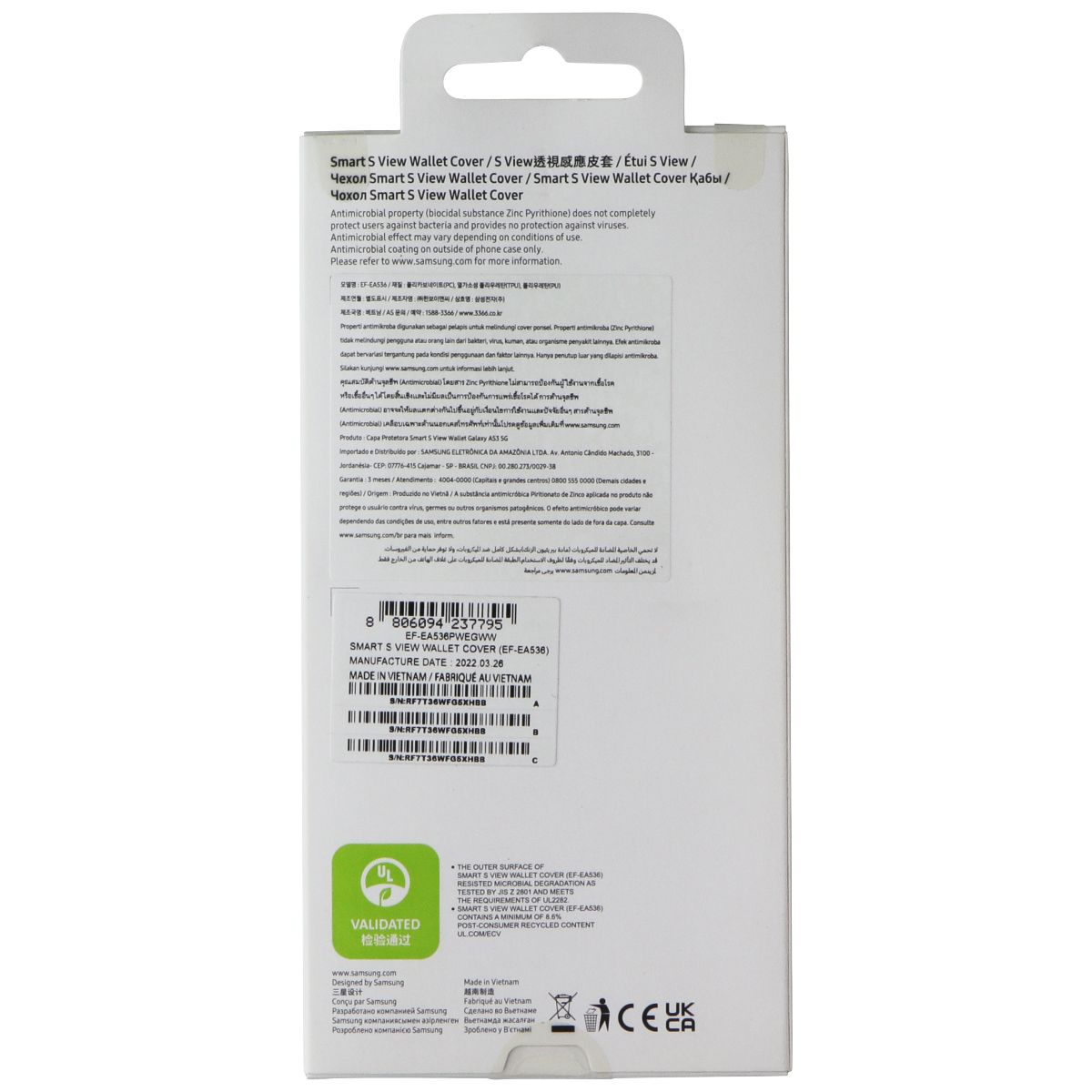 Samsung S View Wallet Cover for Samsung Galaxy A53 5G - White Cell Phone - Cases, Covers & Skins Samsung - Simple Cell Bulk Wholesale Pricing - USA Seller