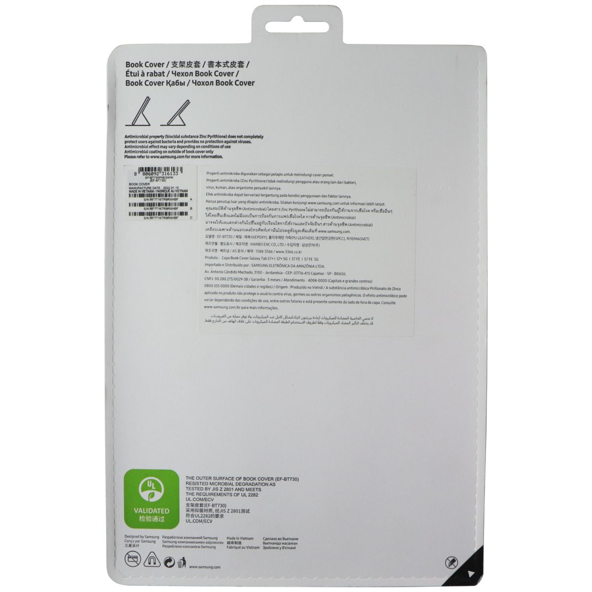 Samsung Book Cover for Galaxy Tab S7+ / S7+ 5G / S7 FE / S7 FE 5G - Navy iPad/Tablet Accessories - Cases, Covers, Keyboard Folios Samsung - Simple Cell Bulk Wholesale Pricing - USA Seller