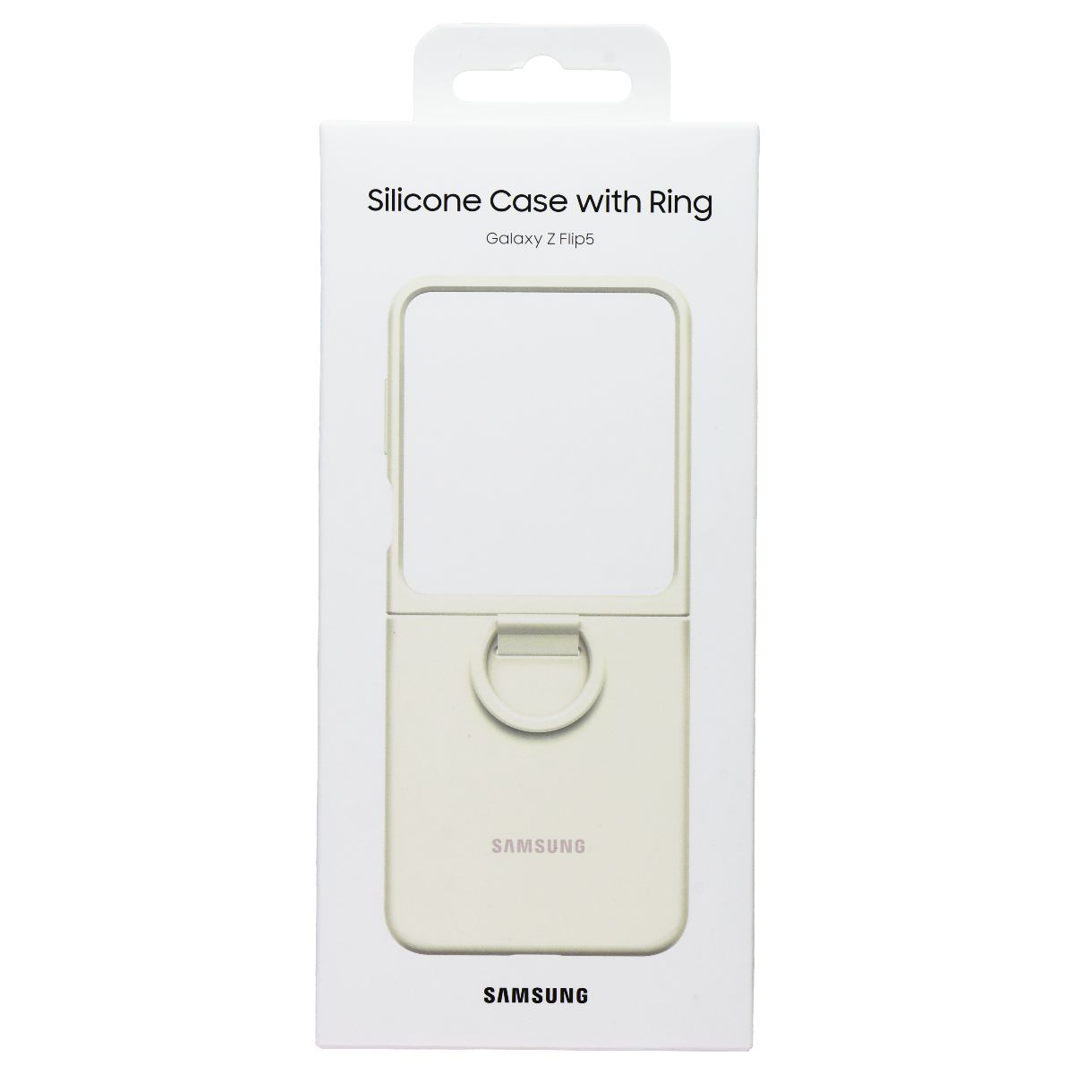 SAMSUNG Official Silicone Cover Case with Ring for Galaxy Z Flip5 - Cream Cell Phone - Cases, Covers & Skins Samsung    - Simple Cell Bulk Wholesale Pricing - USA Seller