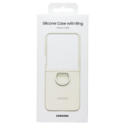 SAMSUNG Official Silicone Cover Case with Ring for Galaxy Z Flip5 - Cream