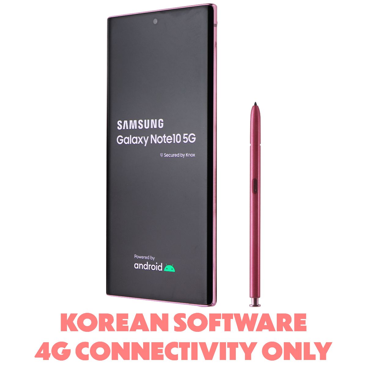 Samsung Galaxy Note10 (SM-N971N) Unlocked - 256GB/Aura Pink (KOREAN, 4G Only) Cell Phones & Smartphones Samsung - Simple Cell Bulk Wholesale Pricing - USA Seller