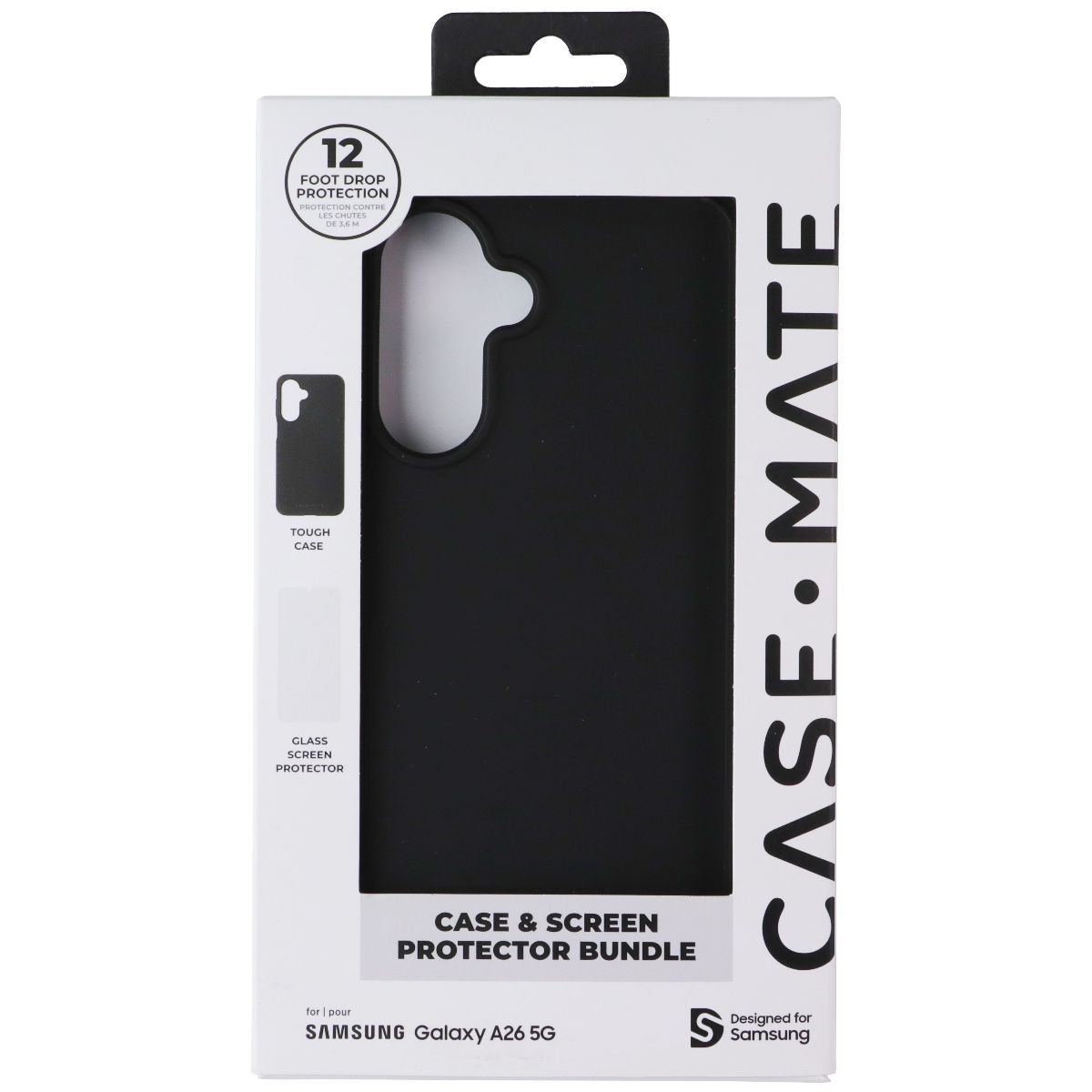 Case-Mate Tough Case & Screen Protector Bundle for Samsung Galaxy A26 5G - Black