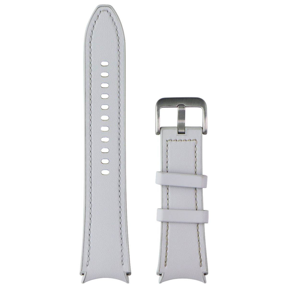 Samsung One Click Hybrid Eco-Leather Band for Galaxy Watch 4 - Silver (20mm M/L) Smart Watch Accessories - Watch Bands Samsung - Simple Cell Bulk Wholesale Pricing - USA Seller