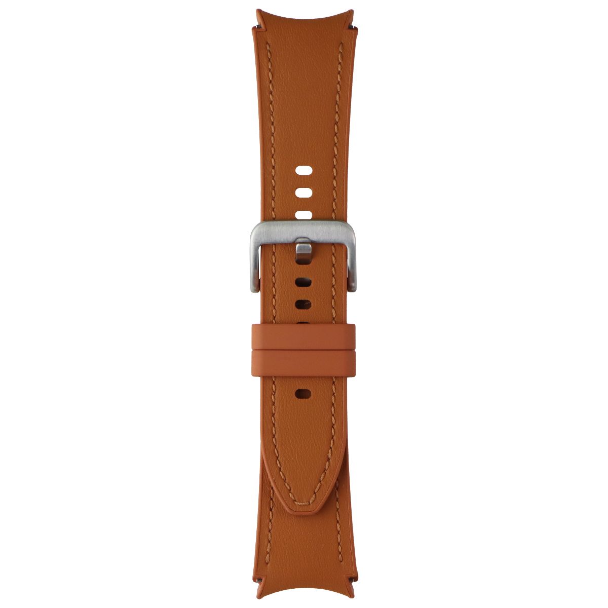 Samsung Hybrid Leather Silicone Watch Band for Galaxy Watch (20MM) - Camel (S/M) Smart Watch Accessories - Watch Bands Samsung - Simple Cell Bulk Wholesale Pricing - USA Seller