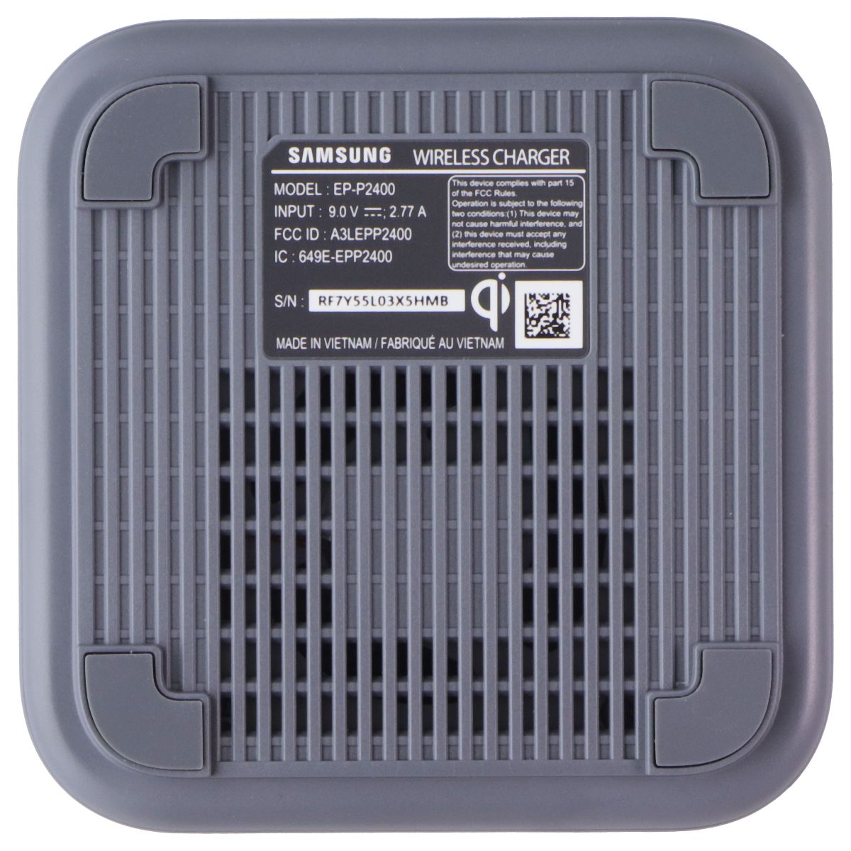 Samsung Super Fast (15W) Wireless Charger with USB-C (1m) Cable - Gray Cell Phone - Chargers & Cradles Samsung - Simple Cell Bulk Wholesale Pricing - USA Seller