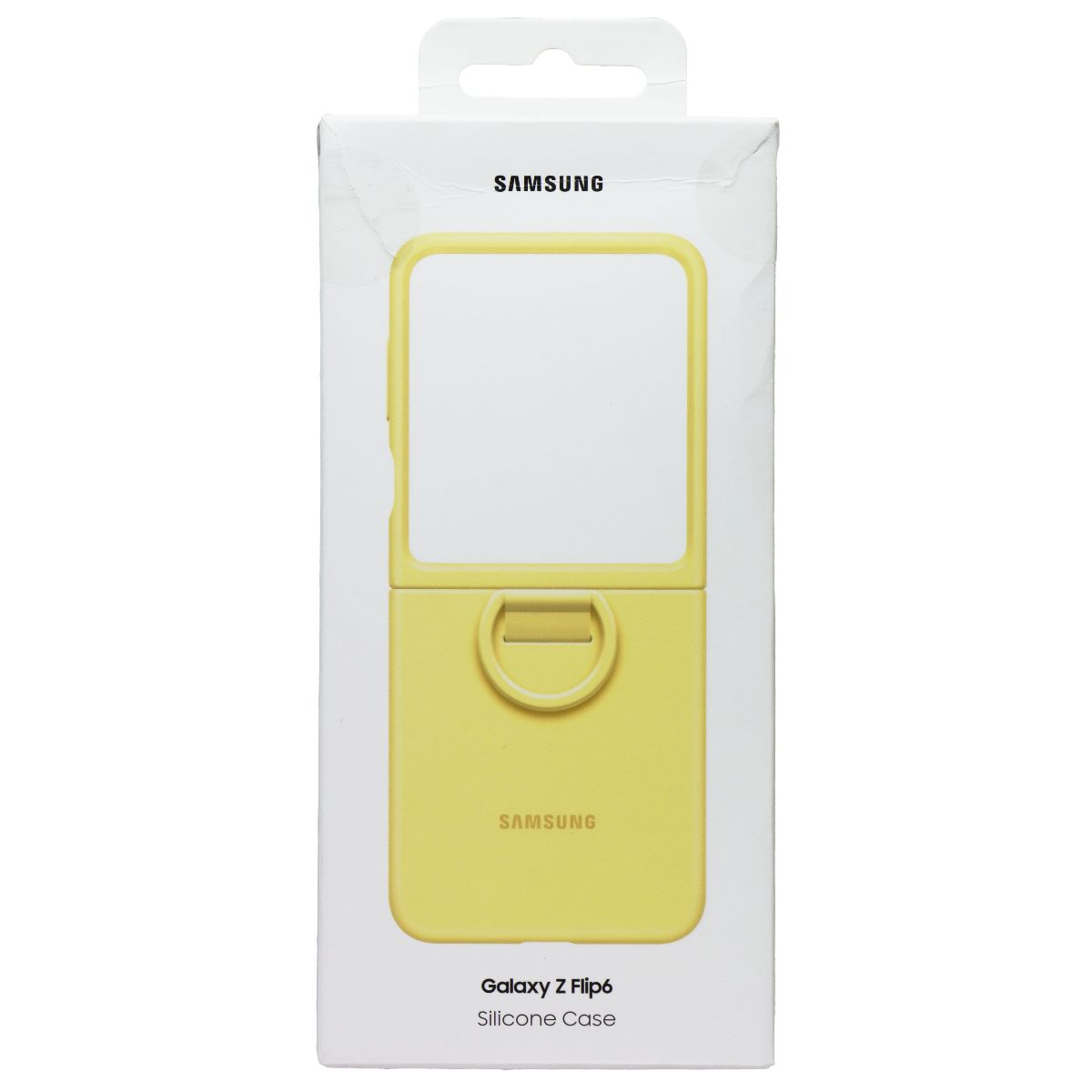 Samsung Official Silicone Case with Ring for Galaxy Z Flip6 - Yellow Cell Phone - Cases, Covers & Skins Samsung - Simple Cell Bulk Wholesale Pricing - USA Seller