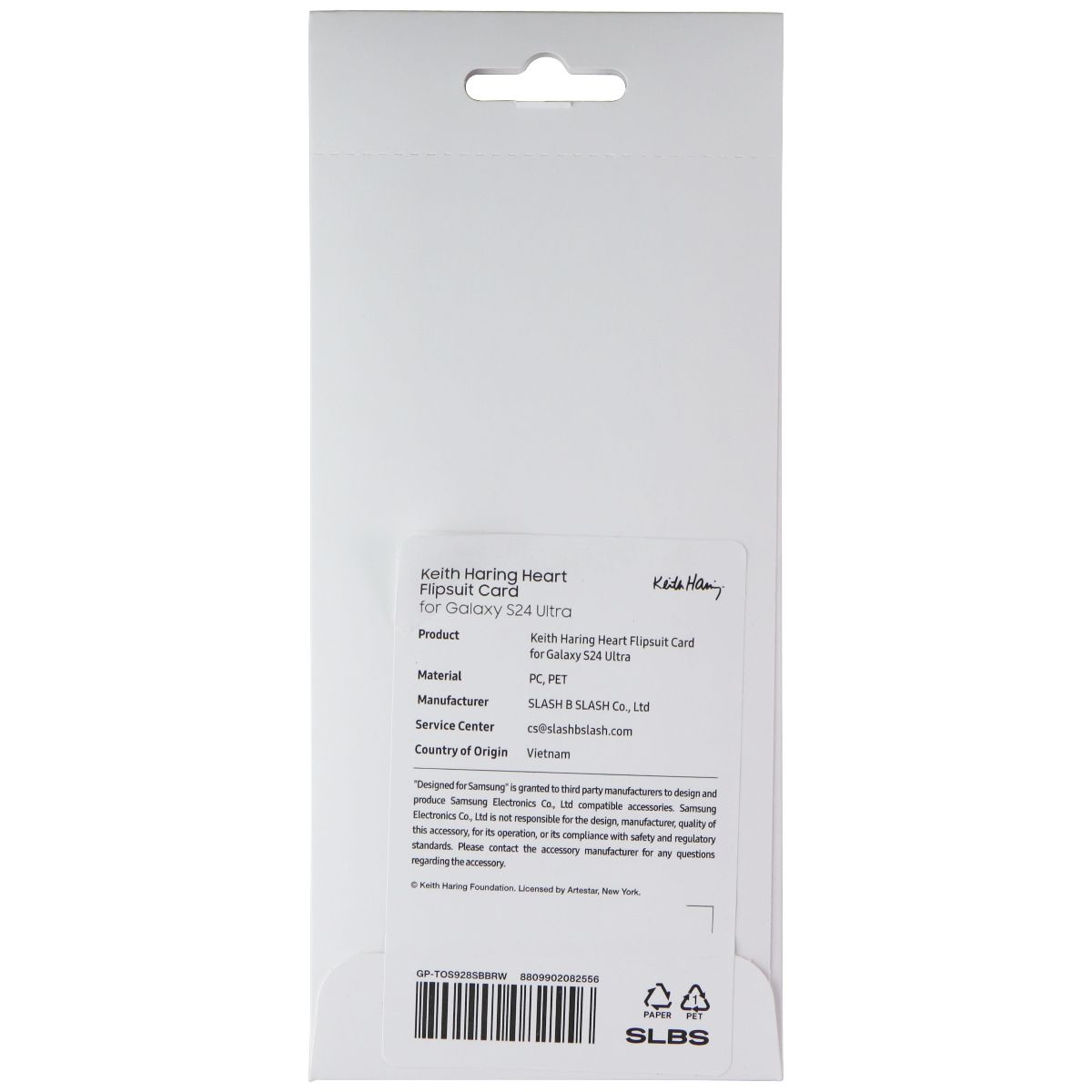 Samsung Interactive Flipsuit Card for Galaxy S24 Ultra - Keith Haring Heart Cell Phone - Cases, Covers & Skins Samsung - Simple Cell Bulk Wholesale Pricing - USA Seller