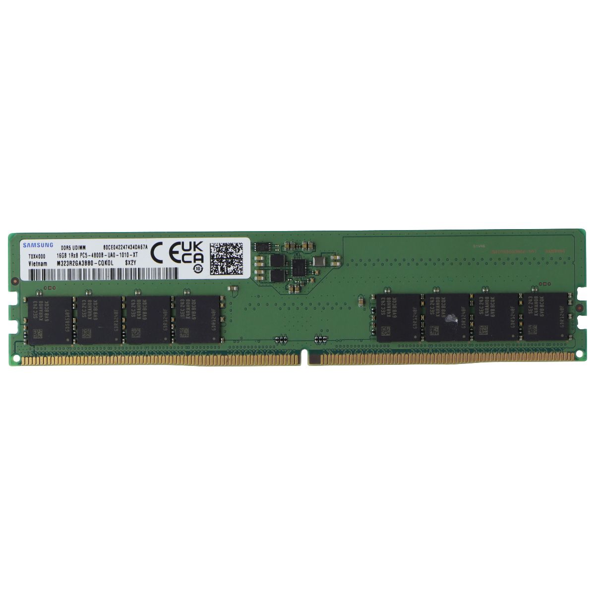 Samsung DDR5 (16GB) 4800MHz UDIMM 1Rx8 RAM Memory (M323R2GA3BB0-CQKOL) Computer Parts - Memory (RAM) Samsung    - Simple Cell Bulk Wholesale Pricing - USA Seller