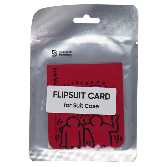 KEITH HARING Heart Flipsuit Card for Galaxy Z Flip5 Flipsuit Case - Dark Red Cell Phone - Cases, Covers & Skins Samsung    - Simple Cell Bulk Wholesale Pricing - USA Seller