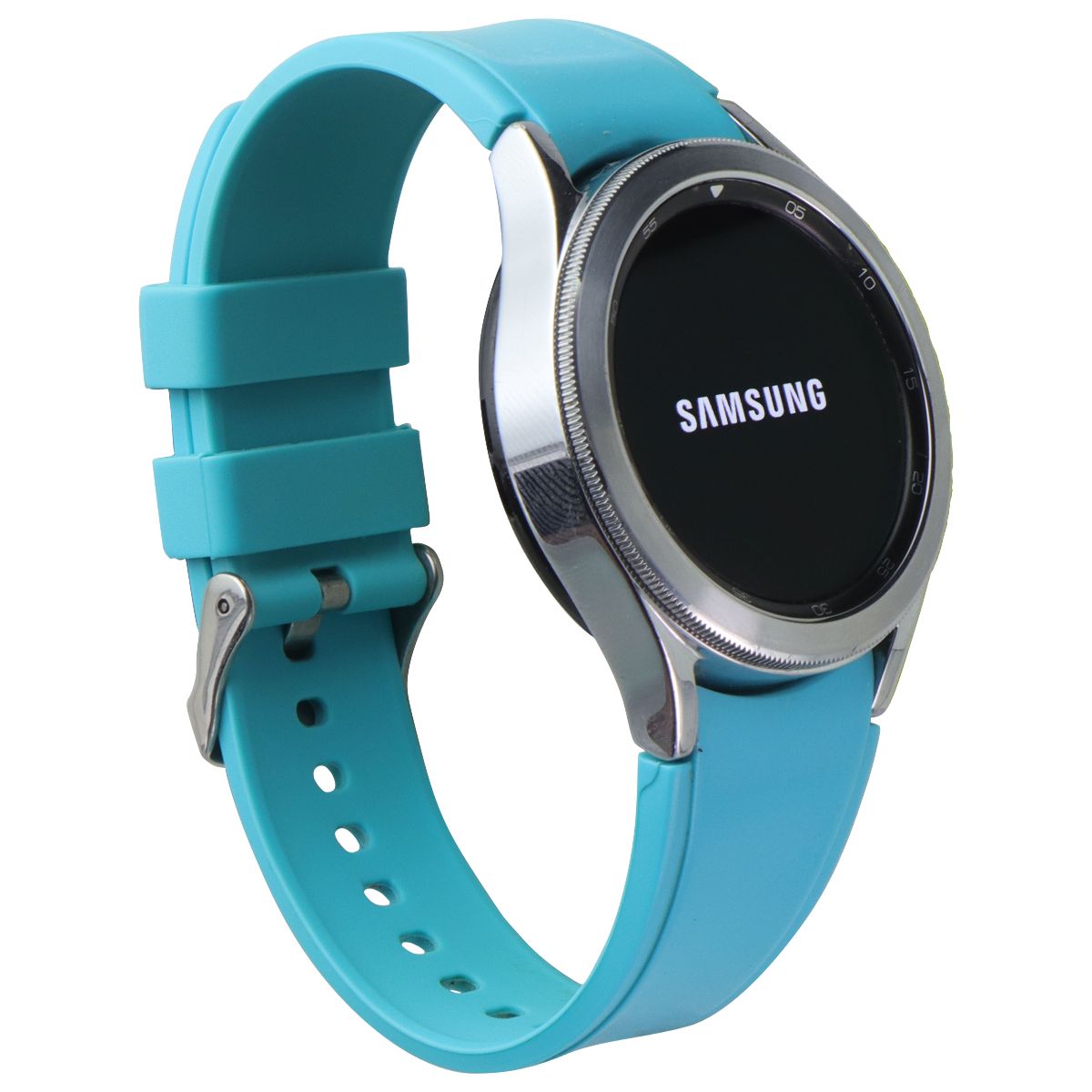 Samsung Galaxy Watch 4 Classic 42mm Smartwatch WIFI - Silver/Blue Band SM-R880 Smart Watches Samsung - Simple Cell Bulk Wholesale Pricing - USA Seller