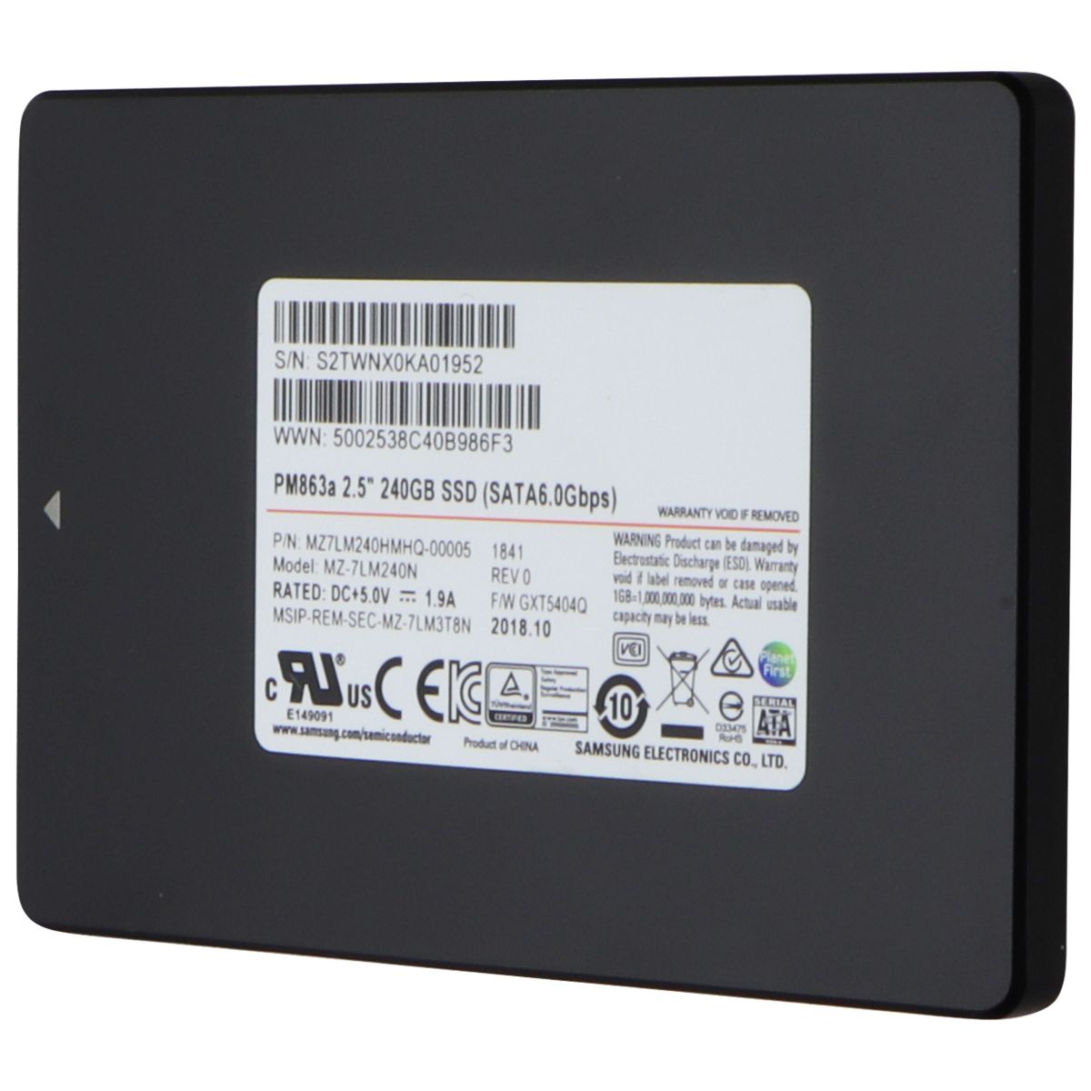Samsung PM863a (2.5-in) 240GB SSD (SATA6.0Gbps) MZ7LM240 Internal Drive Digital Storage - Solid State Drives Samsung    - Simple Cell Bulk Wholesale Pricing - USA Seller