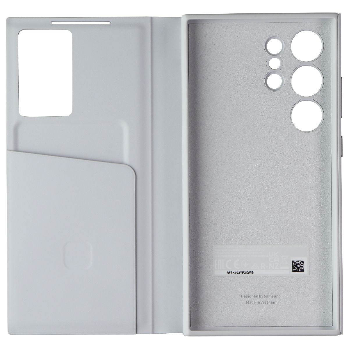 Samsung Smart View Wallet Case for Samsung Galaxy S24 Ultra - White Cell Phone - Cases, Covers & Skins Samsung - Simple Cell Bulk Wholesale Pricing - USA Seller