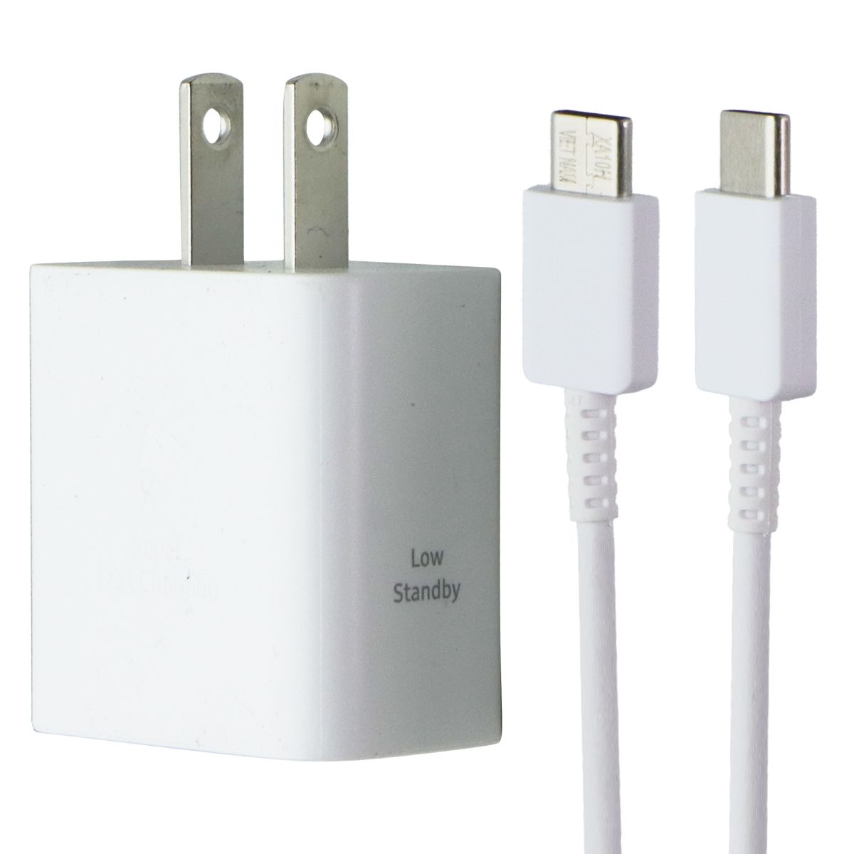 Samsung (25W) Wall Charger Power Adapter (USB-C) w/Cable - White (EP-T2510XWE) Cell Phone - Cables & Adapters Samsung - Simple Cell Bulk Wholesale Pricing - USA Seller