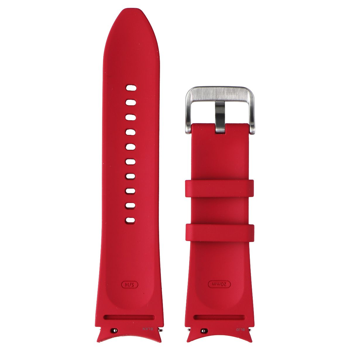 Samsung Hybrid Leather Band for Galaxy Watch4 & Later (20mm) S/M - Red Smart Watch Accessories - Watch Bands Samsung - Simple Cell Bulk Wholesale Pricing - USA Seller