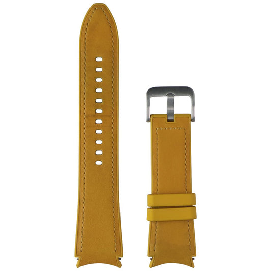 Samsung Hybrid Leather Silicone Band for Galaxy Watch (20mm) - Mustard (M/L) Smart Watch Accessories - Watch Bands Samsung - Simple Cell Bulk Wholesale Pricing - USA Seller