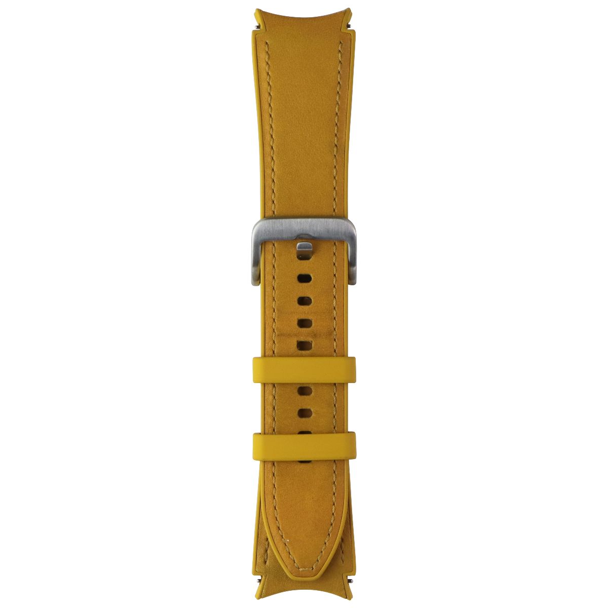 Samsung Hybrid Leather Silicone Band for Galaxy Watch (20mm) - Mustard (M/L) Smart Watch Accessories - Watch Bands Samsung - Simple Cell Bulk Wholesale Pricing - USA Seller