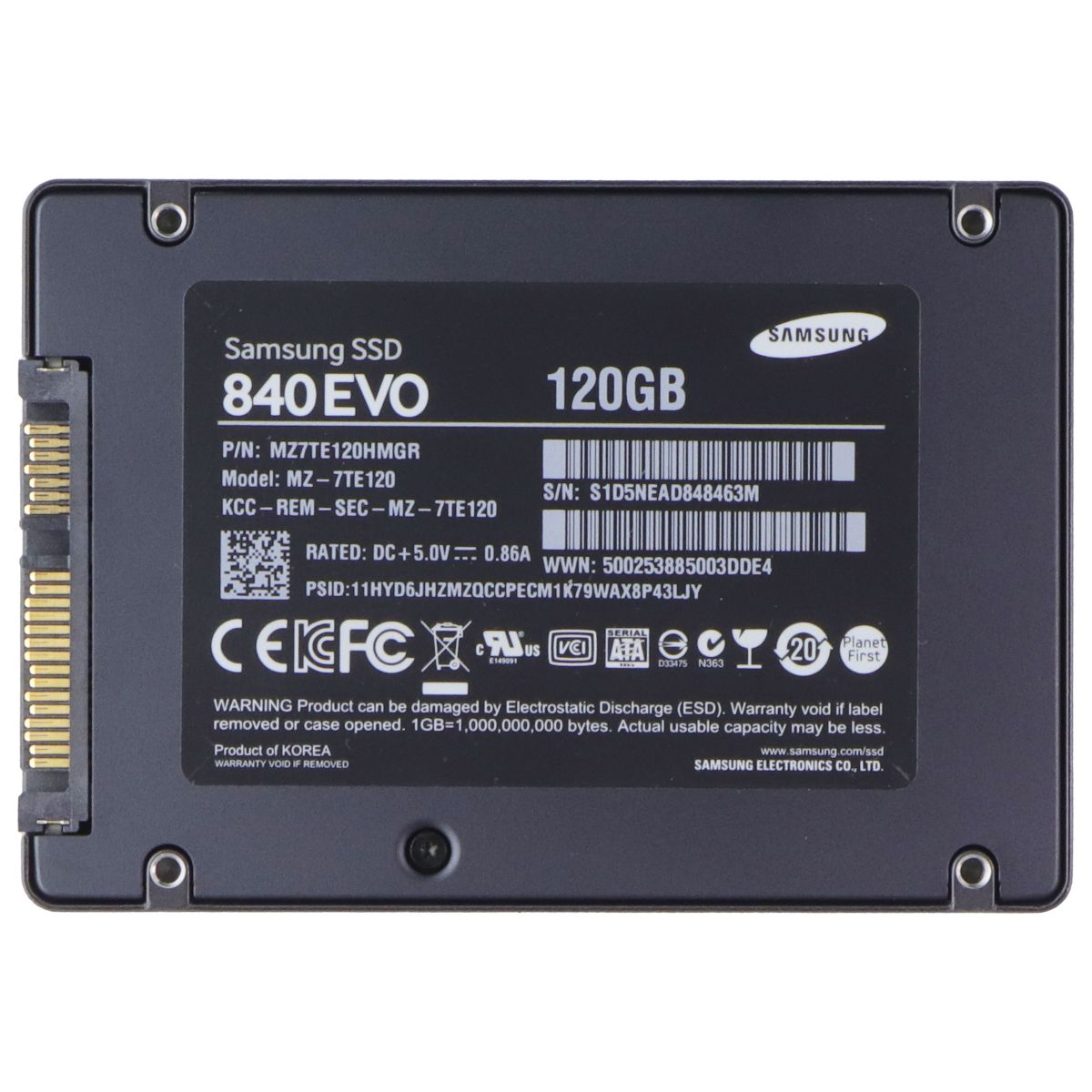 Samsung 840 EVO Series 120GB 2.5 inch SATA III Internal SSD (MZ-7TE120) Digital Storage - Solid State Drives Samsung - Simple Cell Bulk Wholesale Pricing - USA Seller