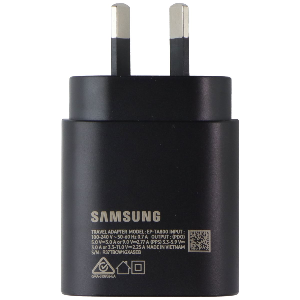 Samsung (25W) PD Adapter - USB-C - Black / Australian Plug (AU) Cell Phone - Cables & Adapters Samsung - Simple Cell Bulk Wholesale Pricing - USA Seller