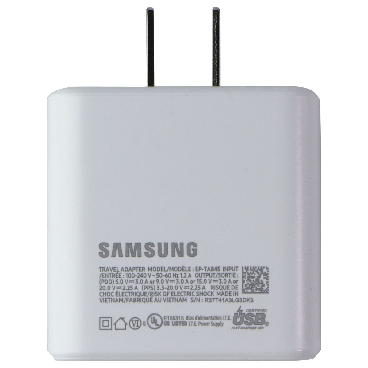 Samsung - Super Fast Charging 45W USB Type-C Wall Charger - White( EP-TA845) Cell Phone - Chargers & Cradles Samsung - Simple Cell Bulk Wholesale Pricing - USA Seller