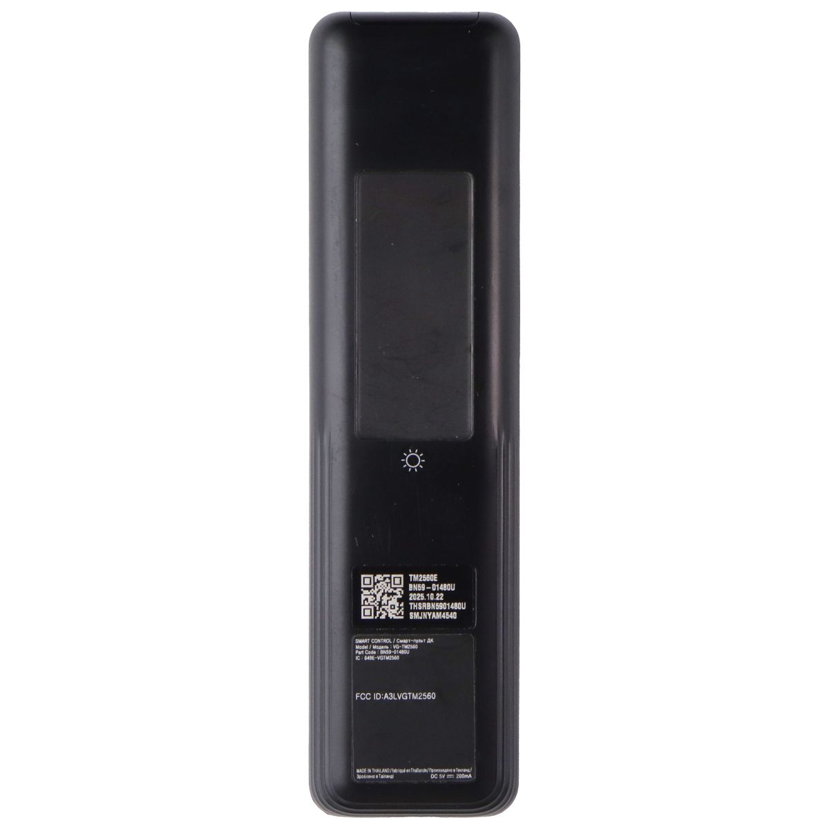 Samsung TM2560 Solar Voice Remote (BN59-01480U) for Select Samsung TVs - Black TV, Video & Audio Accessories - Remote Controls Samsung - Simple Cell Bulk Wholesale Pricing - USA Seller
