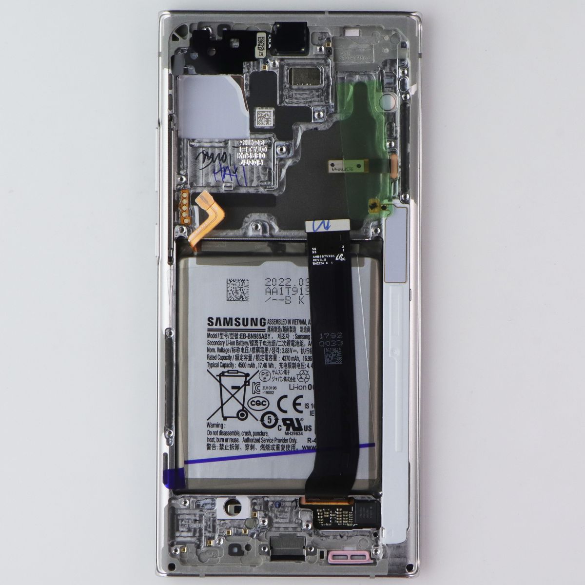 Repair Part SVC LCD Assem (E/ZW/PF) OLED for Galaxy Note20 Ultra 5G N986/Silver Cell Phone - Replacement Parts & Tools Samsung - Simple Cell Bulk Wholesale Pricing - USA Seller