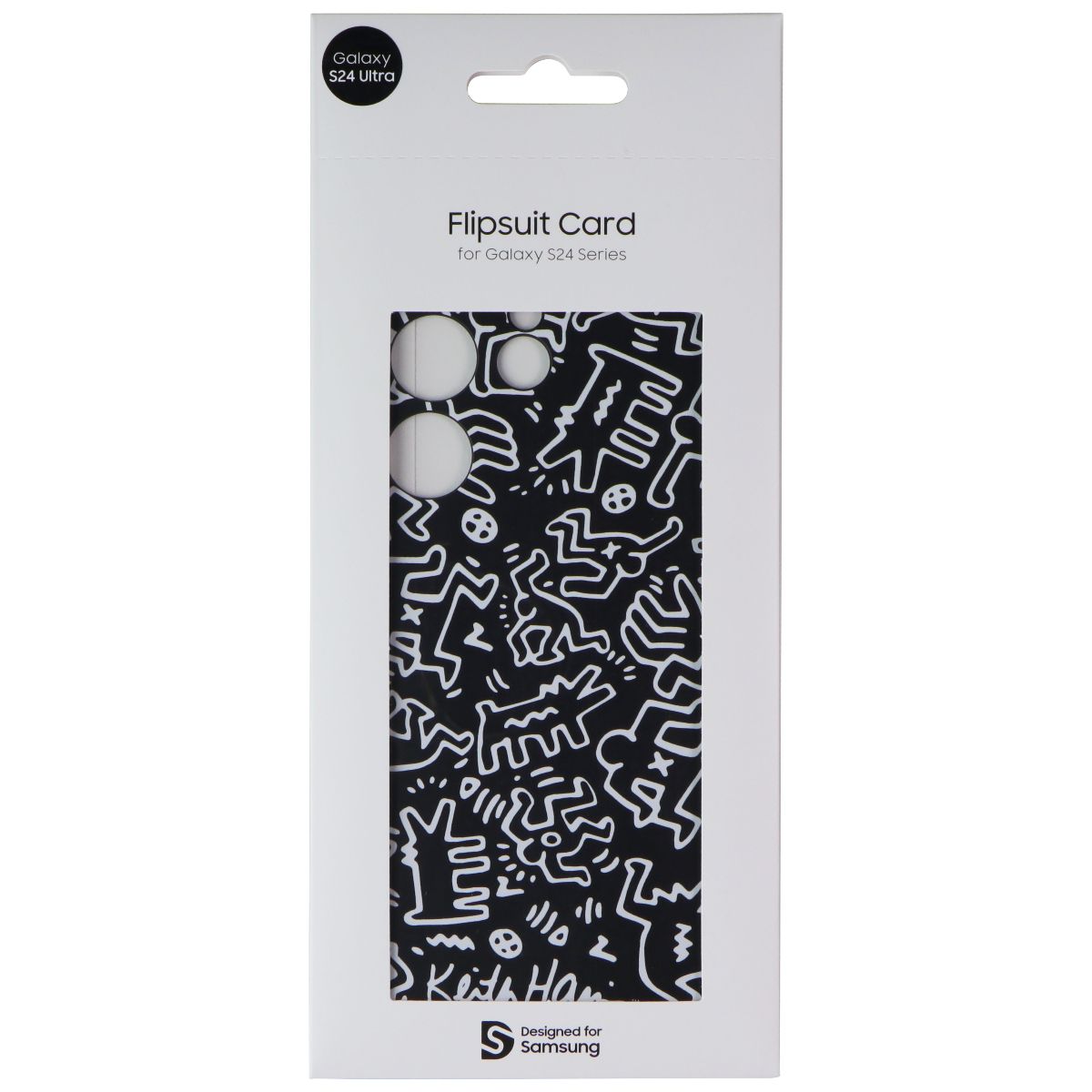 Samsung Interactive Flipsuit Card for Galaxy S24 Ultra - Keith Haring Black Cell Phone - Cases, Covers & Skins Samsung - Simple Cell Bulk Wholesale Pricing - USA Seller