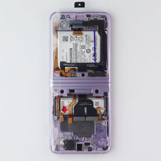 Repair Part SVC Assembly (E/LV/PF) OLED/Frame for Galaxy Z Flip3 (F711) Purple Cell Phone - Replacement Parts & Tools Samsung - Simple Cell Bulk Wholesale Pricing - USA Seller