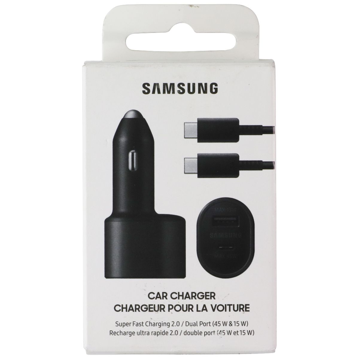 Samsung Super Fast Dual Port USB-C & USB-A Car Charger (45W + 15W) - Black
