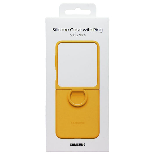 SAMSUNG Official Silicone Cover Case with Ring for Galaxy Z Flip5 - Apricot Cell Phone - Cases, Covers & Skins Samsung    - Simple Cell Bulk Wholesale Pricing - USA Seller