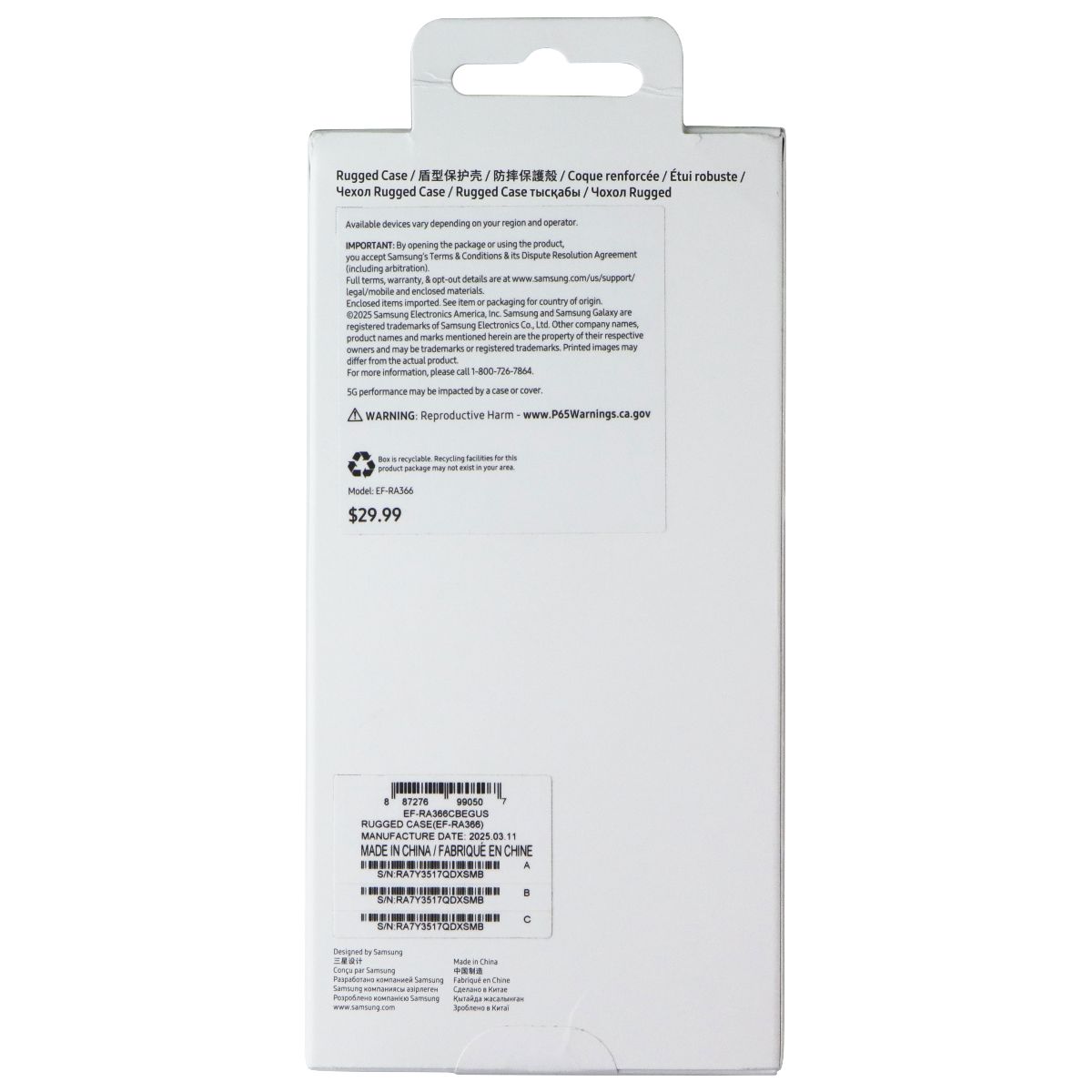 Samsung Rugged Case for Samsung Galaxy A36 (5G) - Black Cell Phone - Cases, Covers & Skins Samsung - Simple Cell Bulk Wholesale Pricing - USA Seller