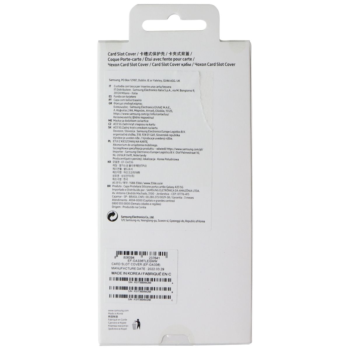 Samsung Official Card Slot Cover Case for Galaxy A33 5G - Arctic Blue