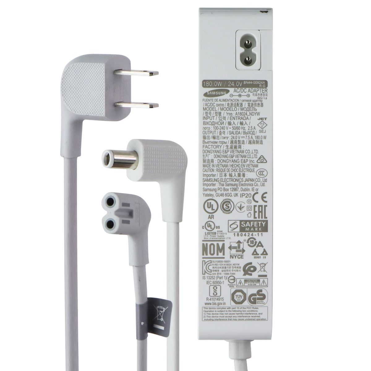 Samsung (180W/24V) AC/DC Adapter Power Supply - White (BN44-00924A) Multipurpose Batteries & Power - Multipurpose AC to DC Adapters Samsung - Simple Cell Bulk Wholesale Pricing - USA Seller