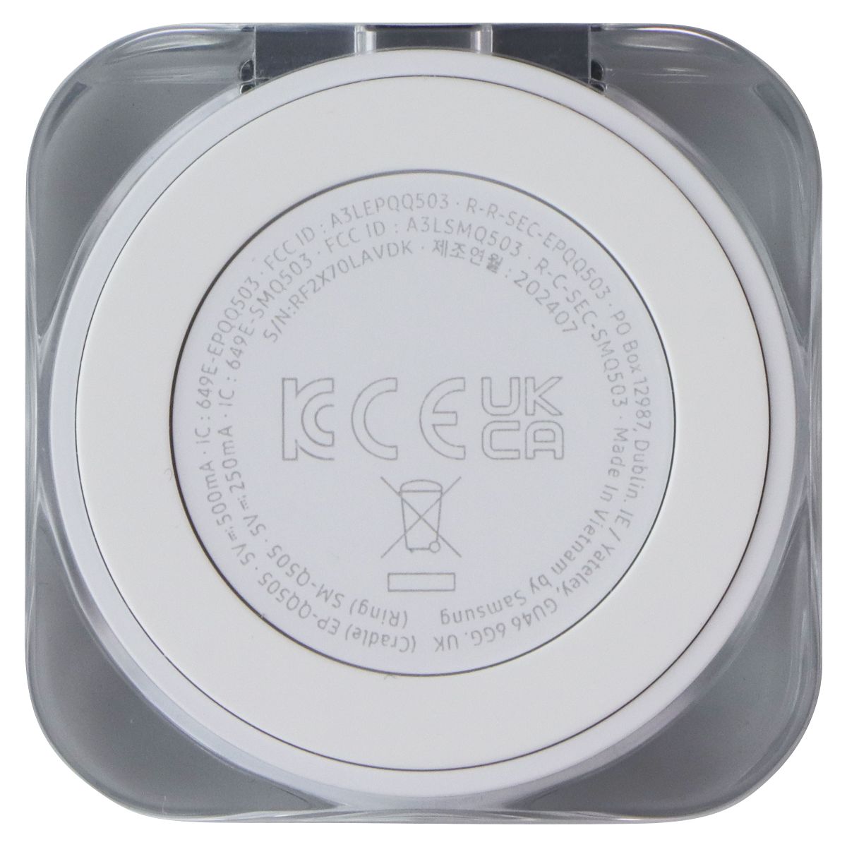 Samsung Galaxy Ring USB-C Charging Case, Size 5 (EP-QQ505) - Crystal Clear Cell Phone - Other Accessories Samsung - Simple Cell Bulk Wholesale Pricing - USA Seller