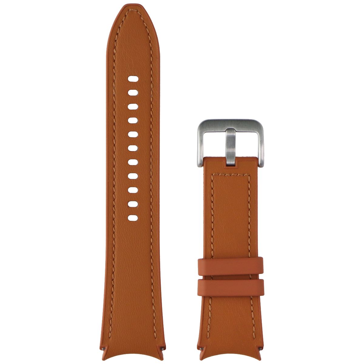 Samsung Hybrid Leather Silicone Watch Band for Galaxy Watch (20mm) - Camel (M/L) Smart Watch Accessories - Watch Bands Samsung - Simple Cell Bulk Wholesale Pricing - USA Seller