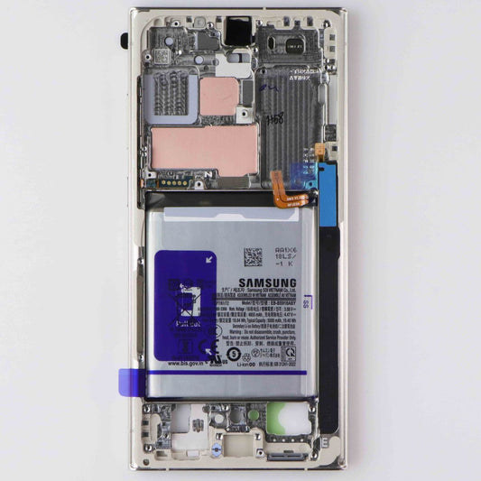 Repair Part SVC Case ASSM Front+Batt for Galaxy S23 Ultra - GH82-31258B - Cream Cell Phone - Replacement Parts & Tools Samsung - Simple Cell Bulk Wholesale Pricing - USA Seller