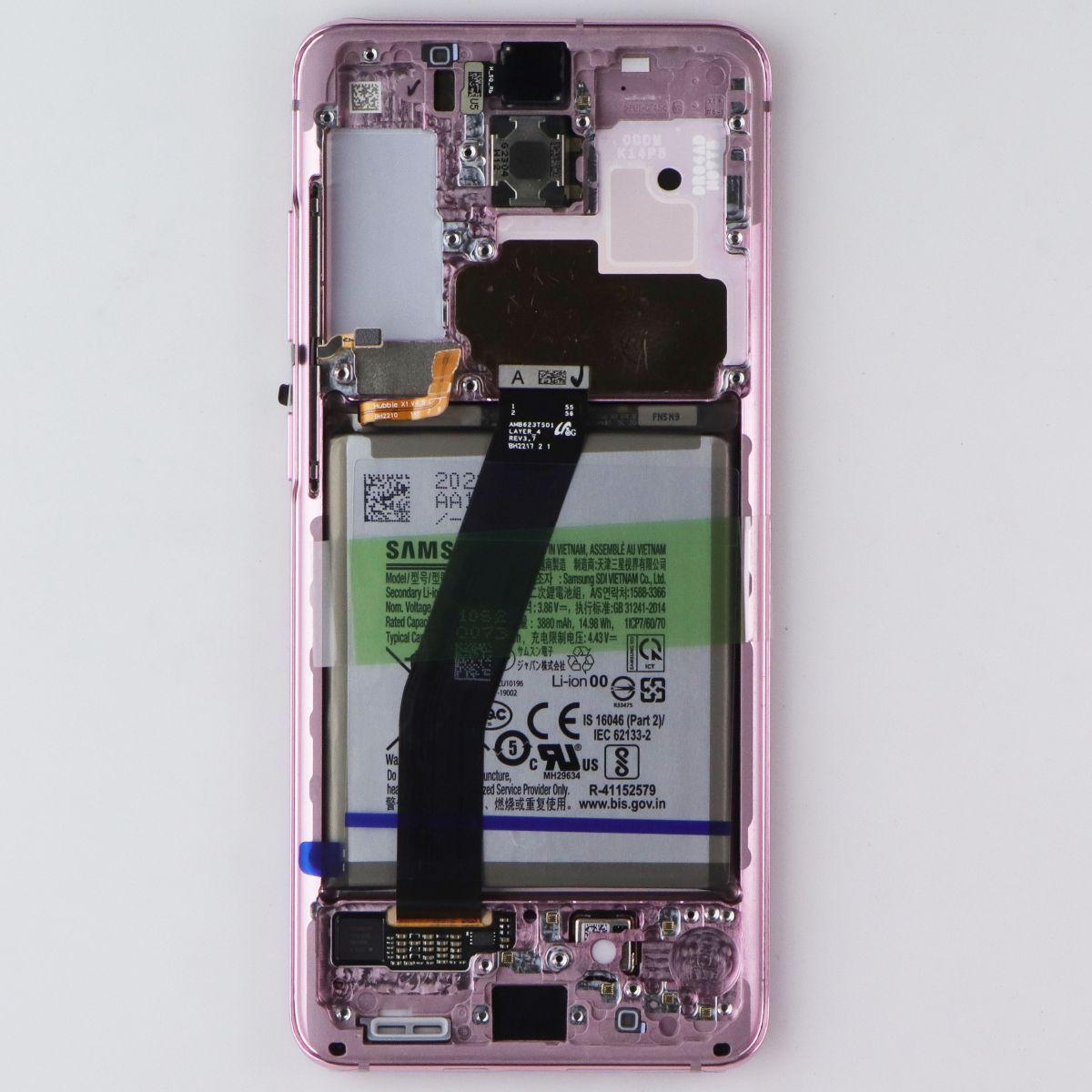 Repair Part SVC LCD Assembly Octa Kit (E/ZI/PF) for Galaxy S20 5G (G981U) Pink Cell Phone - Replacement Parts & Tools Samsung - Simple Cell Bulk Wholesale Pricing - USA Seller