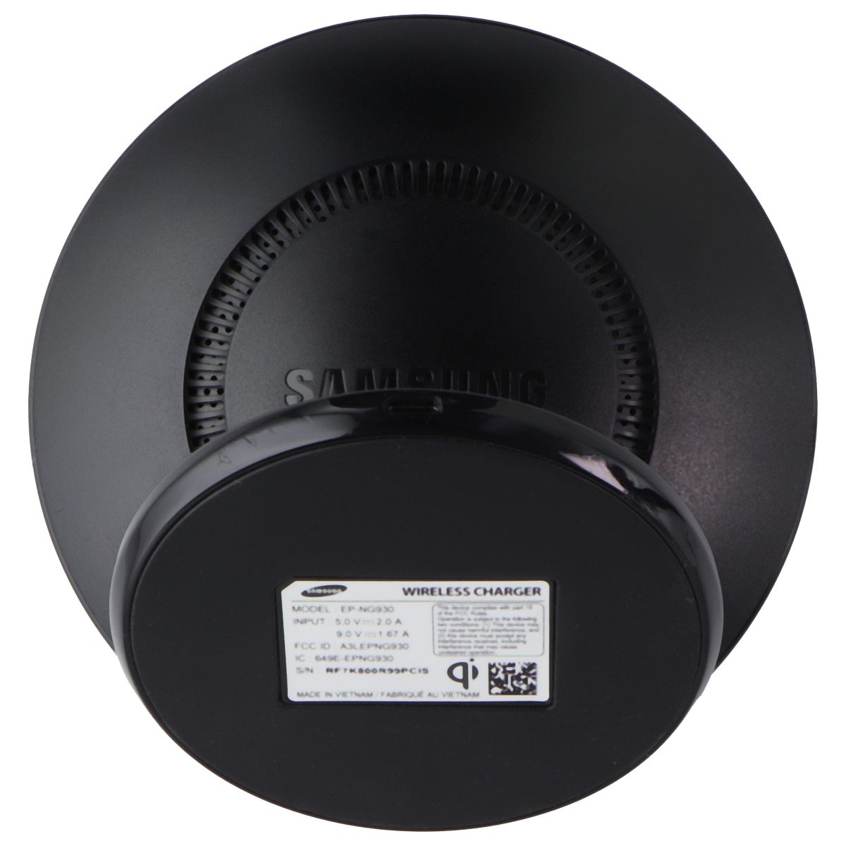 Samsung Wireless Charger / Stand with Travel Adapter - Black (EP-NG930) Cell Phone - Chargers & Cradles Samsung - Simple Cell Bulk Wholesale Pricing - USA Seller