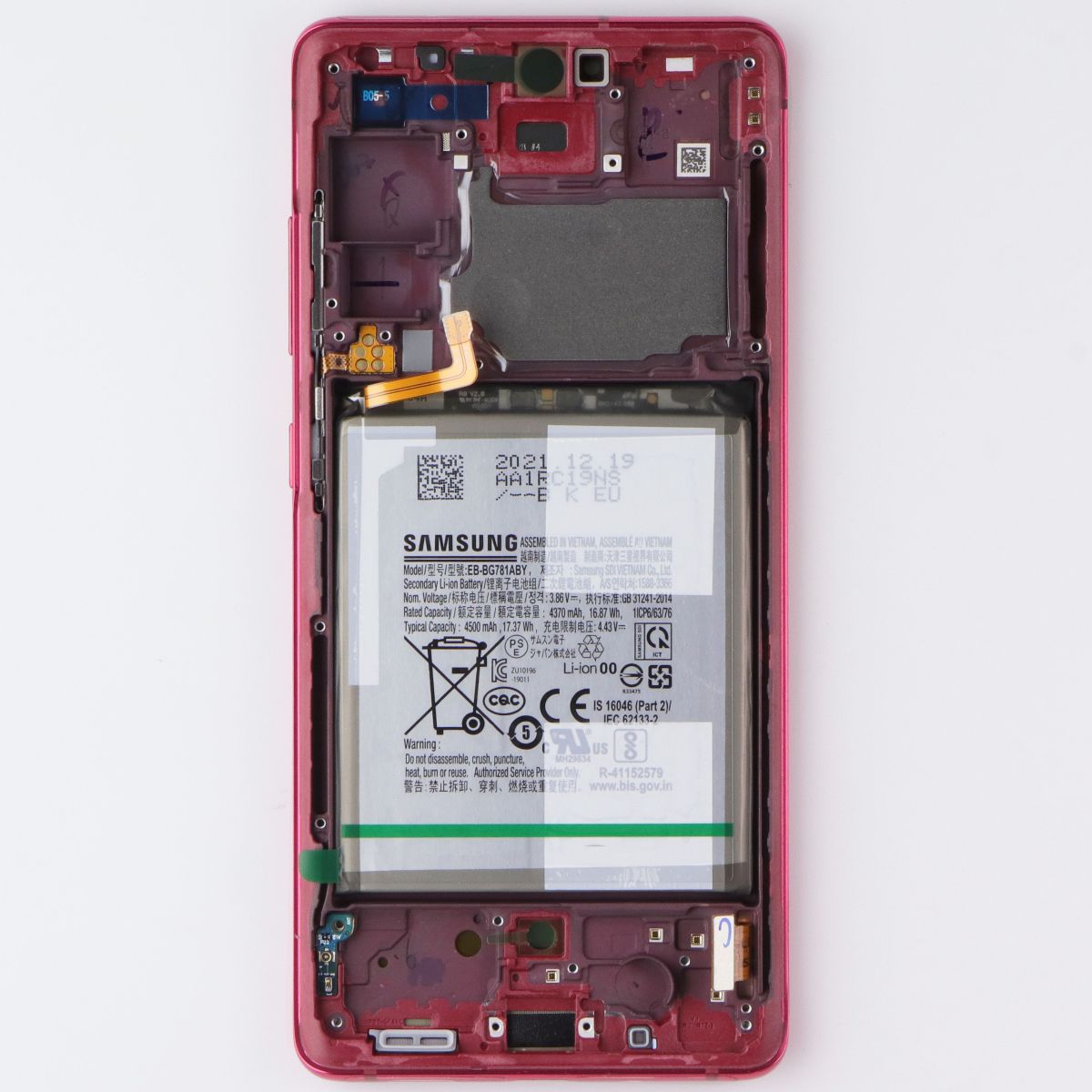 Repair Part SVC LCD Assembly Octa Kit (E/ZR) for Galaxy S20 FE 5G (G781V) Red
