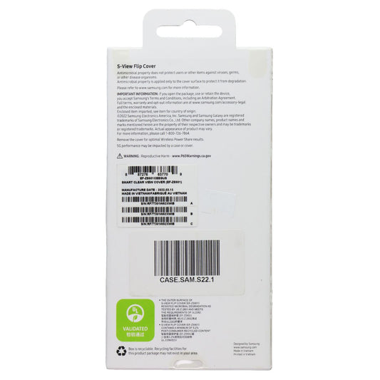 SAMSUNG Official S-View Flip Cover Case for Samsung Galaxy S22 - Burgundy Cell Phone - Cases, Covers & Skins Samsung - Simple Cell Bulk Wholesale Pricing - USA Seller