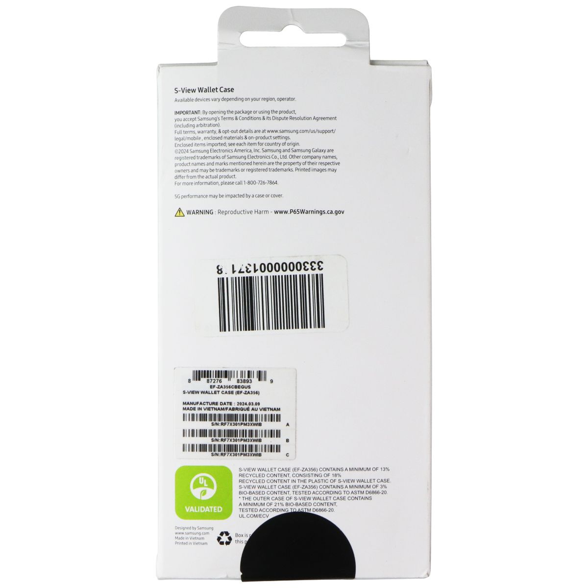 Samsung S-View Wallet Case for Galaxy A35 5G - Black Cell Phone - Cases, Covers & Skins Samsung - Simple Cell Bulk Wholesale Pricing - USA Seller