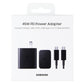 Samsung (45W) PD USB-C Power Adapter with USB-C to USB-C Cable - Black Cell Phone - Chargers & Cradles Samsung - Simple Cell Bulk Wholesale Pricing - USA Seller