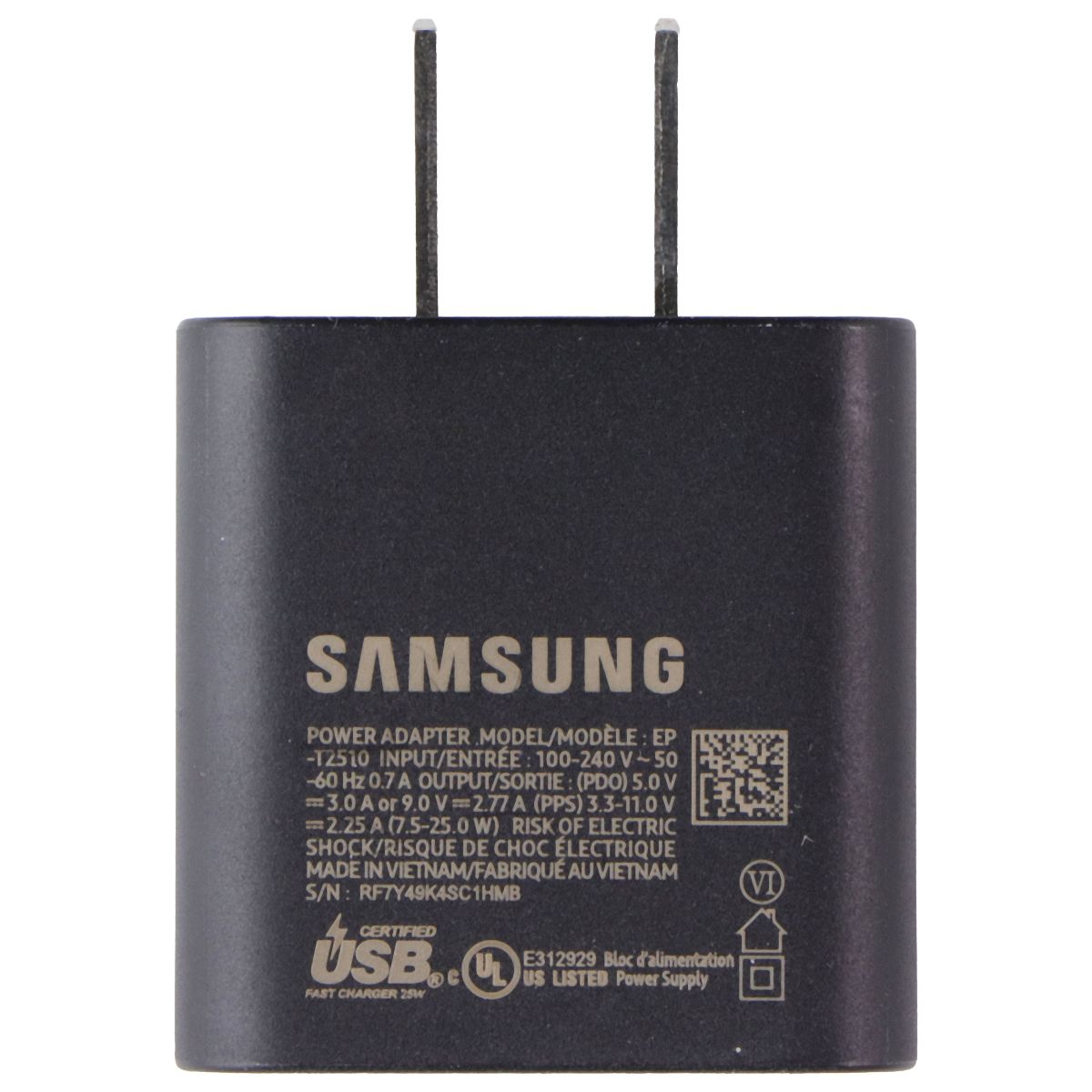 Samsung Super Fast Charging 25W USB-C Travel Adapter Charger - Black Cell Phone - Chargers & Cradles Samsung - Simple Cell Bulk Wholesale Pricing - USA Seller