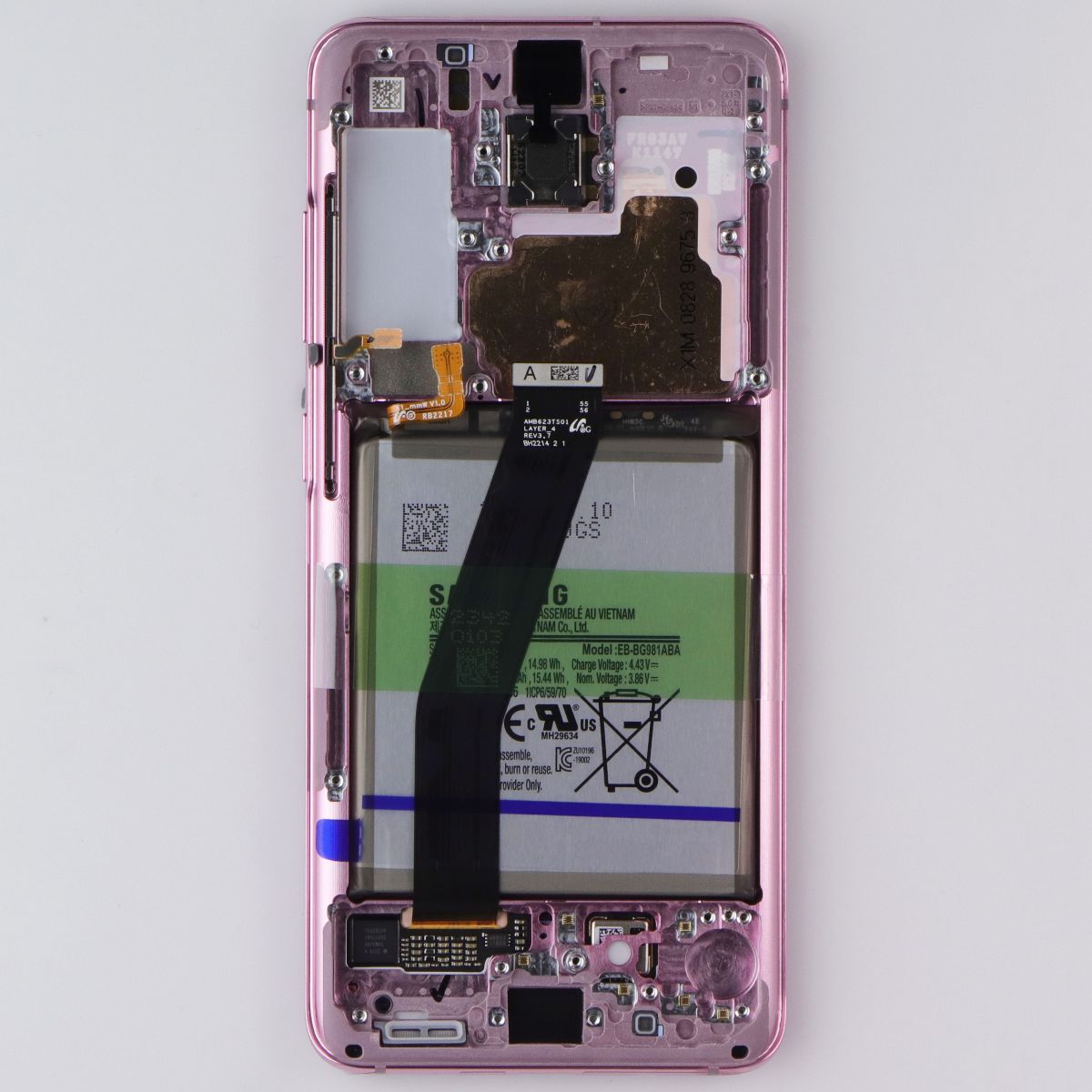 Repair Part - SVC OLED Octa Kit for Galaxy S20 5G G981V GH82-29256C - Cloud Pink Cell Phone - Replacement Parts & Tools Samsung - Simple Cell Bulk Wholesale Pricing - USA Seller
