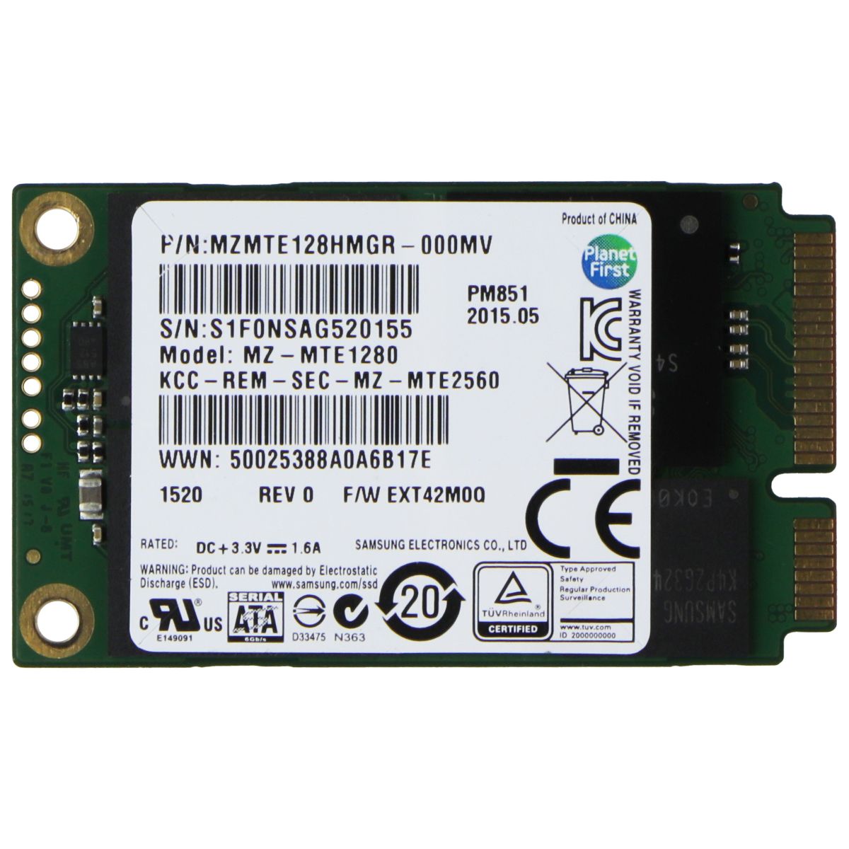 Samsung mSATA 128GB SSD Internal Storage - (MZMTE1280HMGR / MZ-MTE1280) Digital Storage - Solid State Drives Samsung    - Simple Cell Bulk Wholesale Pricing - USA Seller