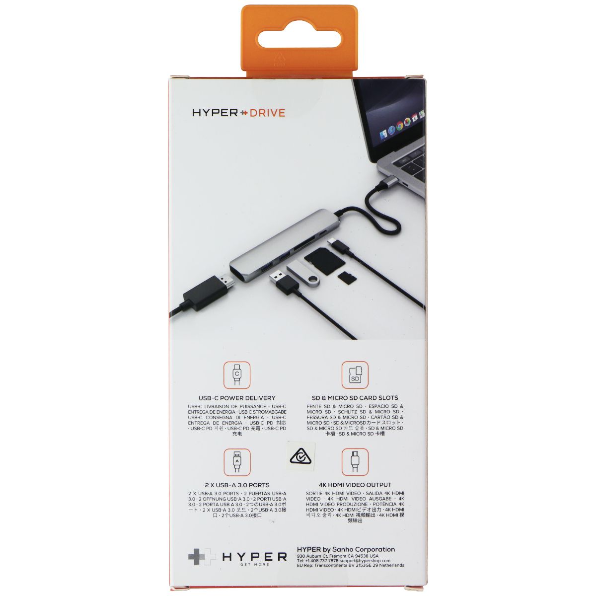 Sanho HyperDrive Bar 6-in-1 USB-C Hub - Silver Computer/Network - USB Cables, Hubs & Adapters Sanho - Simple Cell Bulk Wholesale Pricing - USA Seller